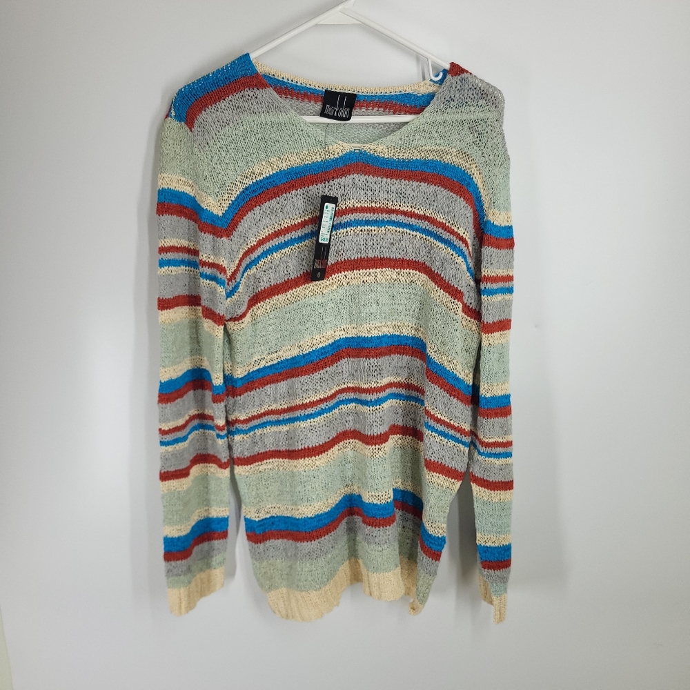 Mark Alan Striped V-neck Sweater